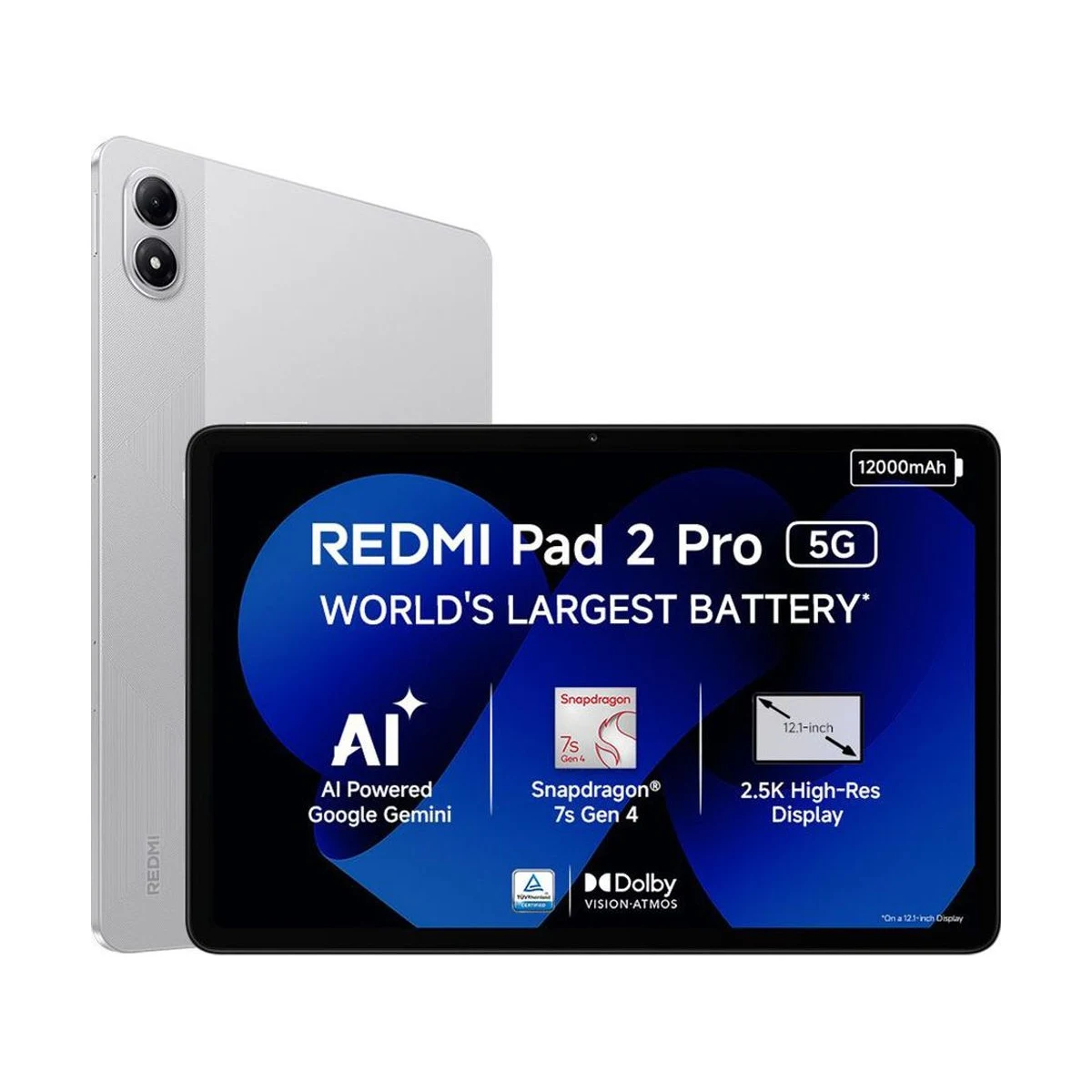 REDMI Pad 2 Pro 5G 8 GB RAM 256 GB ROM 12.1 inch with Wi-Fi+5G Gaming Qualcomm Snapdragon 7s Gen 4 Tablet