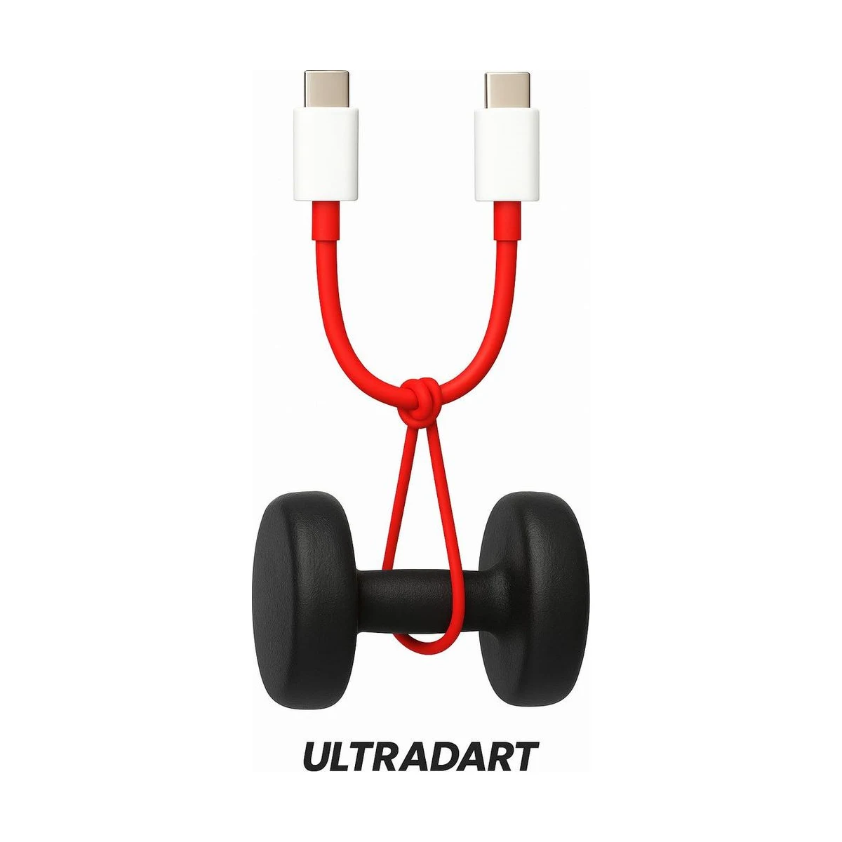 ULTRADART USB Type C Cable 1 m original 100W PD Fast Charging Cable | Supports VOOC, SUPERVOOC, WARP, DASH | Compatible with OnePlus, Oppo, Realme, Nothing, Moto, Samsung – Red - Red - Angle 3